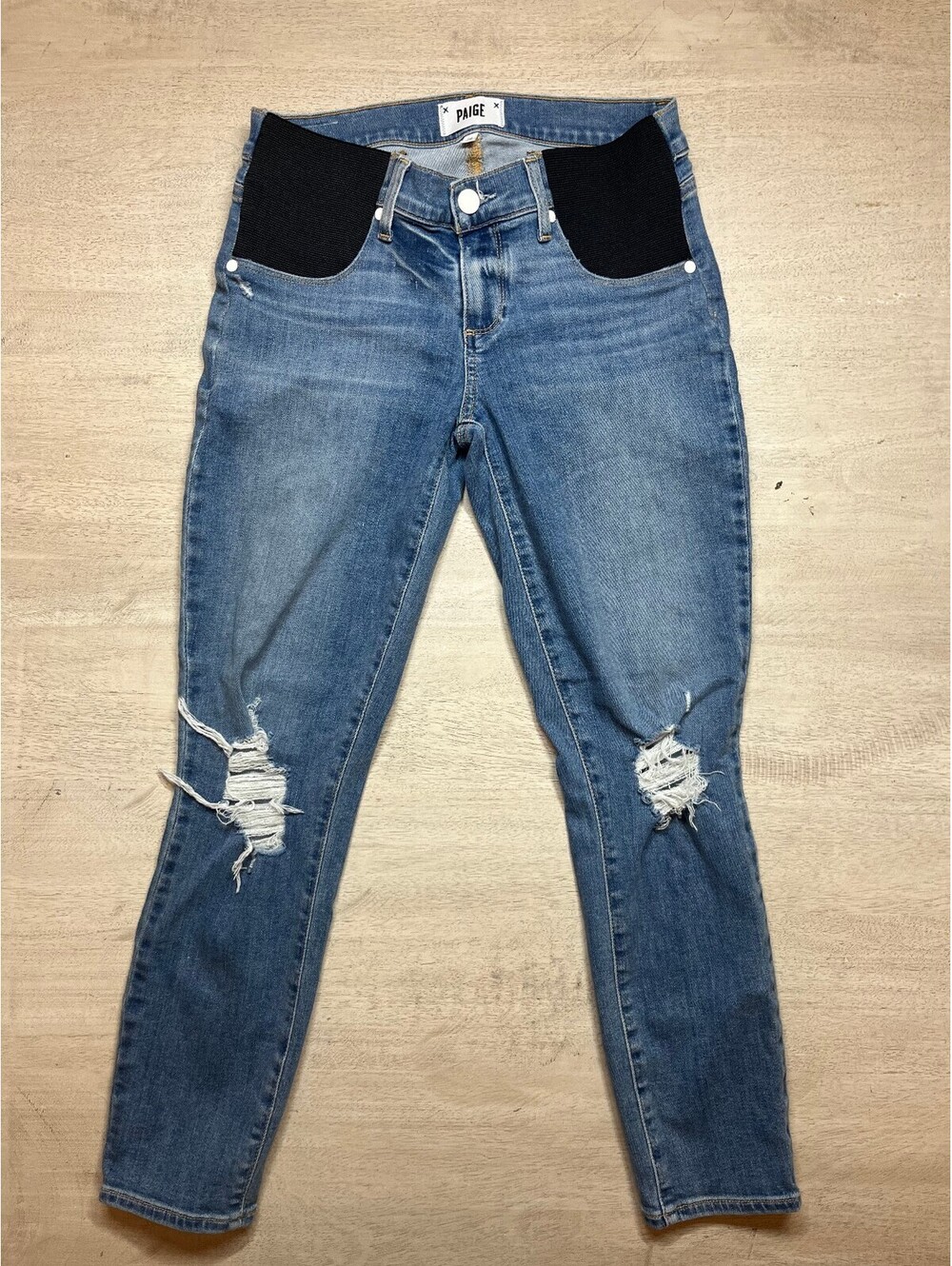 Paige Women's Maternity Distressed Skinny Jeans Size 26